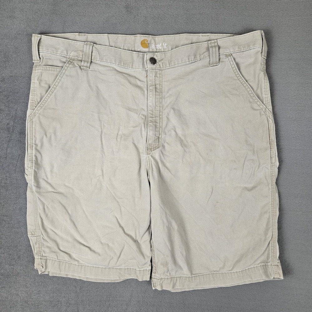 Carhartt Cargo Shorts Mens 42 Beige Relaxed Fit Utility Pockets Workwear